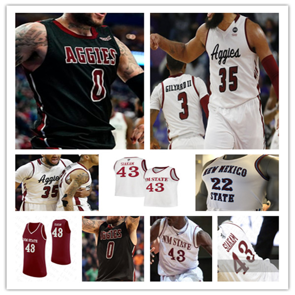 Image of New Mexico State Aggies Basketball Jersey College Teddy Allen Sir&#039Jabari Rice Pascal Siakam Johnny McCants Will McNair Jr Donnie Tillm