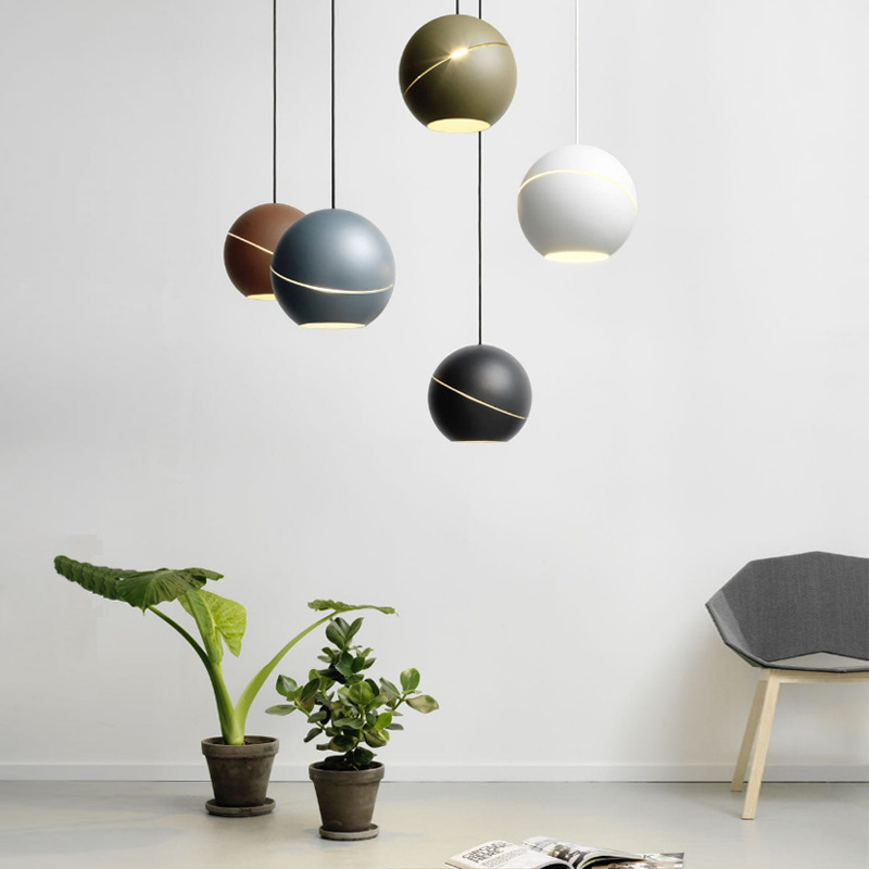 Image of New Nordic Creative Ball Pendant Lamps Modern Minimalist Bedroom Bedside led Lamp Bar Restaurant living Room Personality Pendant Light