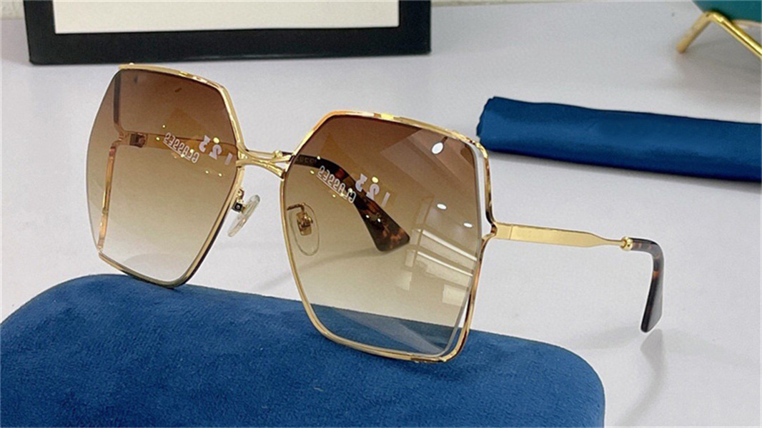 Image of New fashion design woman sunglasses 0817 metal full frame irregular lens spring leg trend and generous shape uv400 protective eyewear