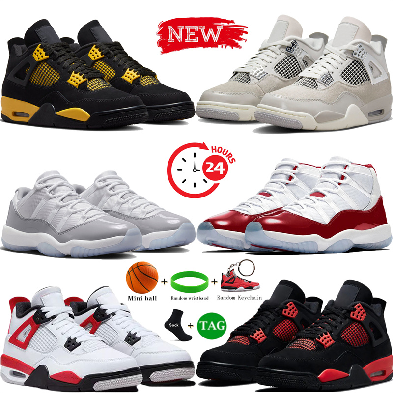 Image of New mens 4 11 basketball shoes 4s 11s frozen moments red thunder cement cool grey midnight navy black cat cherry DMP concord bred womens sne