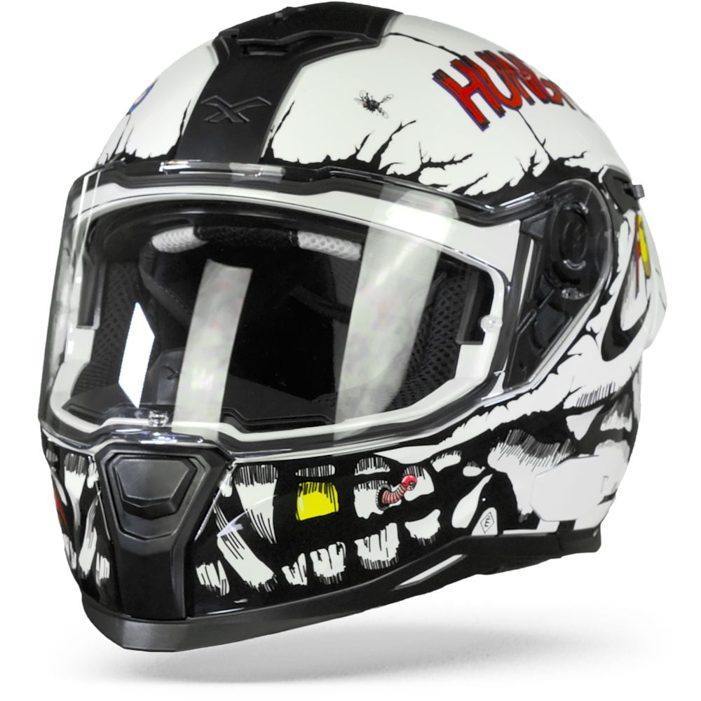 Image of Nexx SX100R Hungry Miles White Full Face Helmet Size 2XL EN