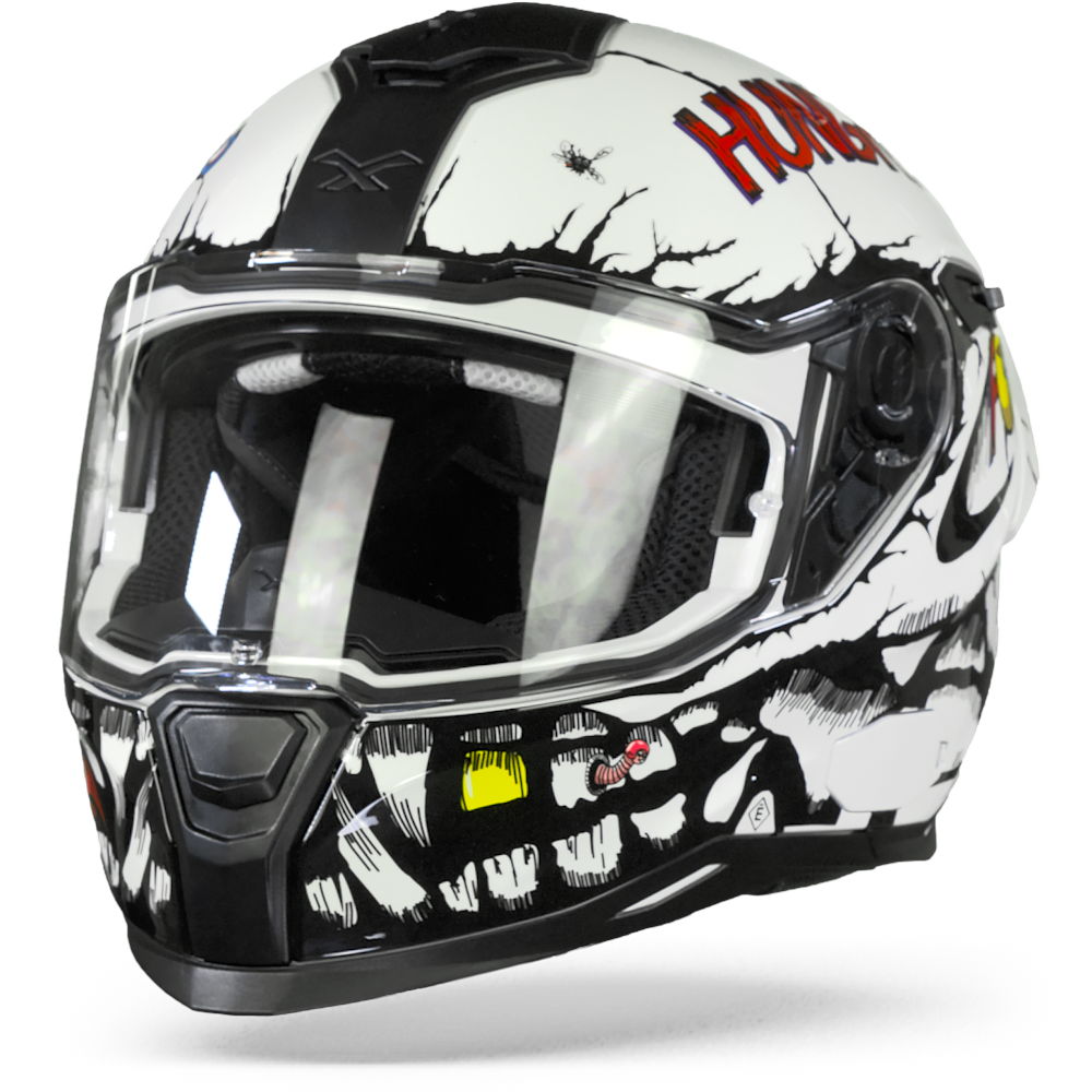 Image of Nexx SX100R Hungry Miles White Full Face Helmet Talla 2XL