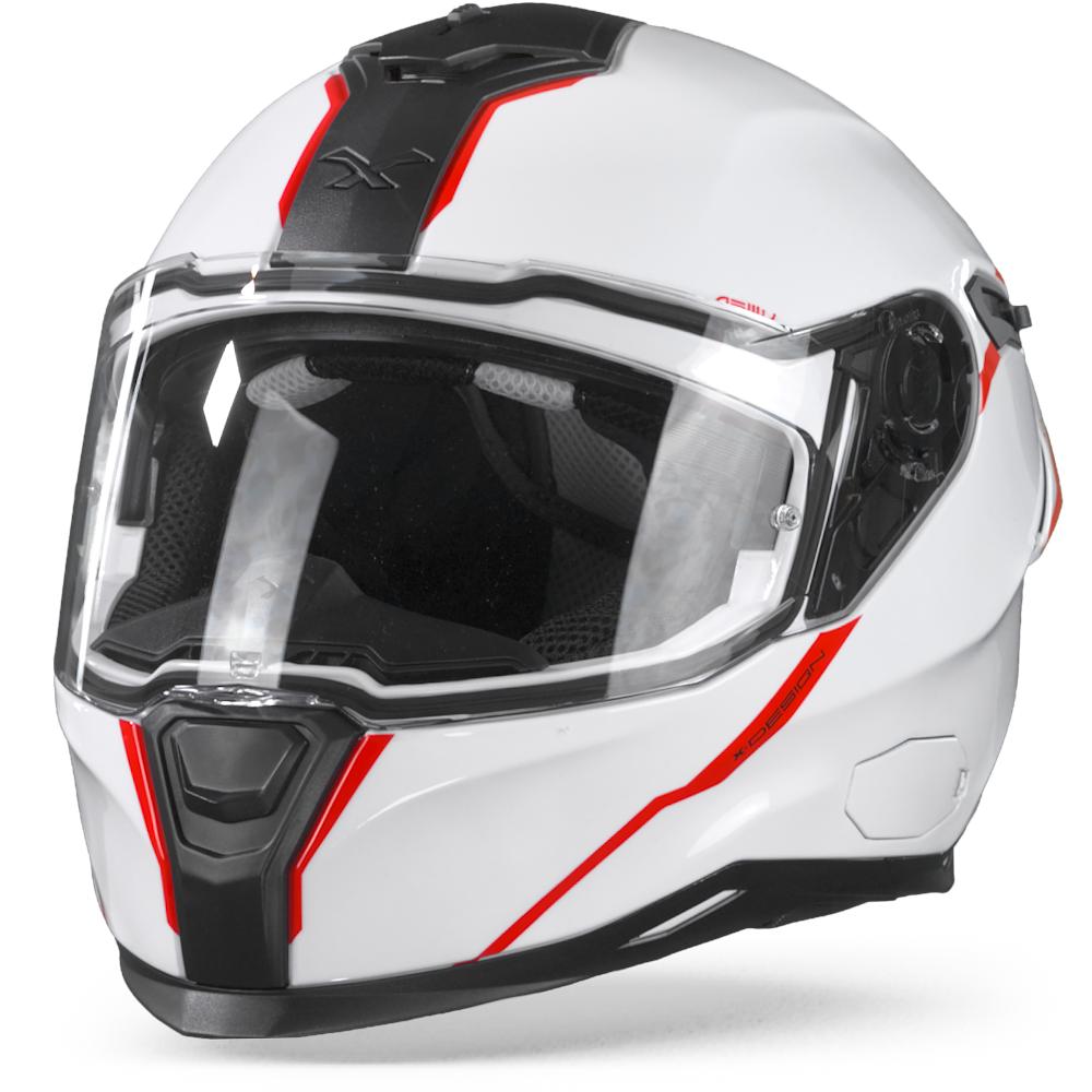 Image of Nexx SX100R Shortcut White Red Full Face Helmet Size 2XL EN