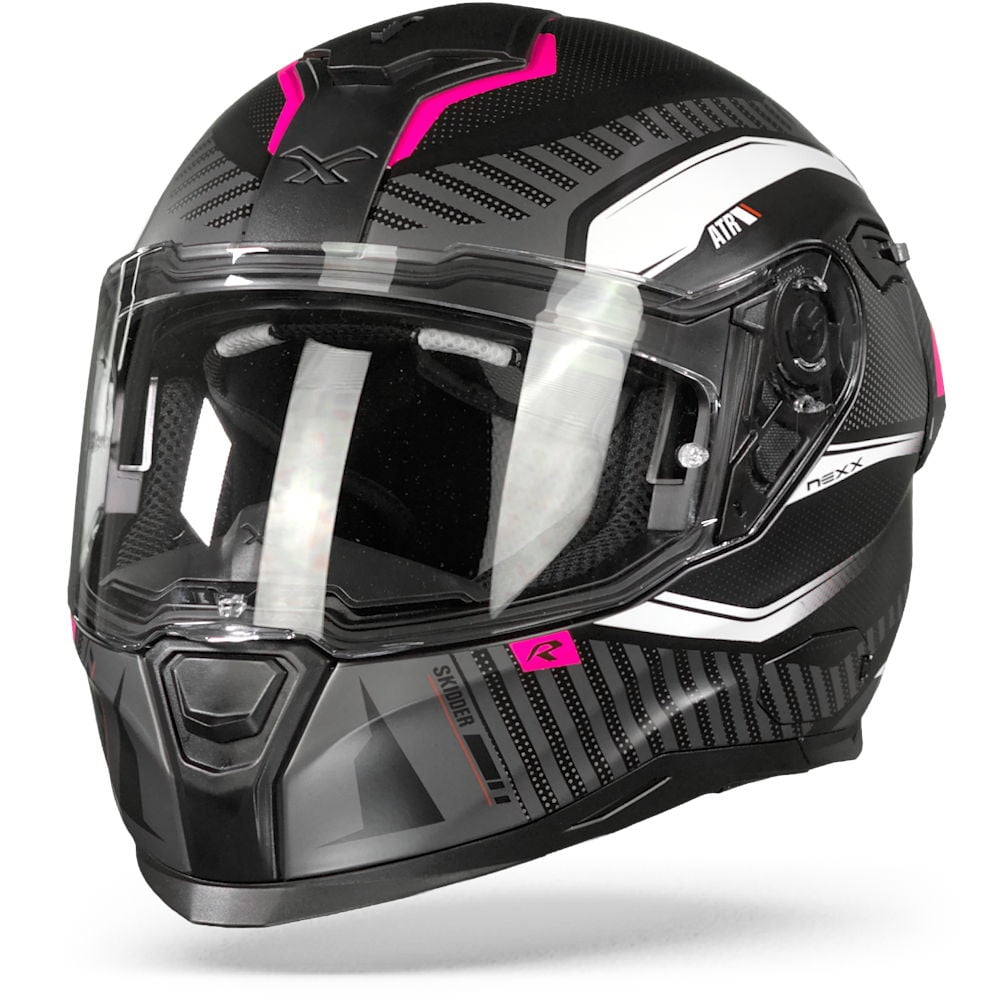 Image of Nexx SX100R Skidder Black Pink Matt Full Face Helmet Size XL EN