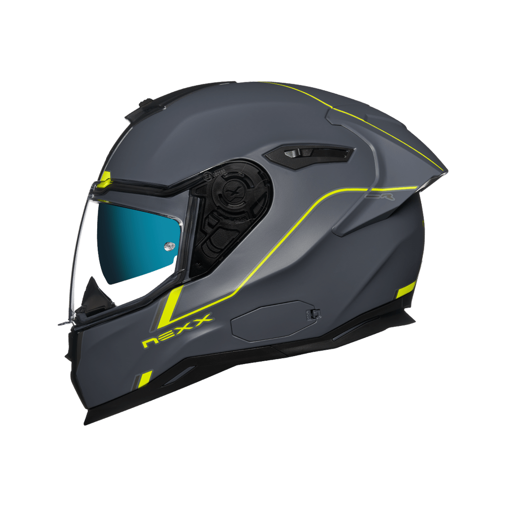 Image of Nexx Sx100R Frenetic Neon Grey Matt Full Face Helmet Size 2XL EN