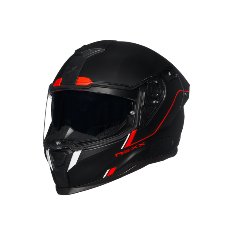 Image of Nexx Sx100R Frenetic Red Black Matt Full Face Helmet Size XS EN