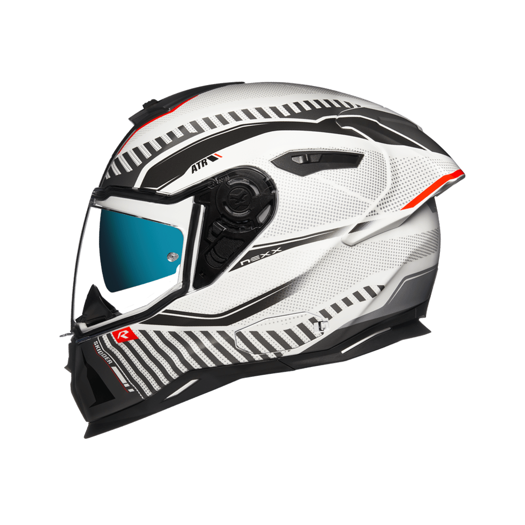 Image of Nexx Sx100R Skidder White Red Matt Full Face Helmet Size 2XL EN