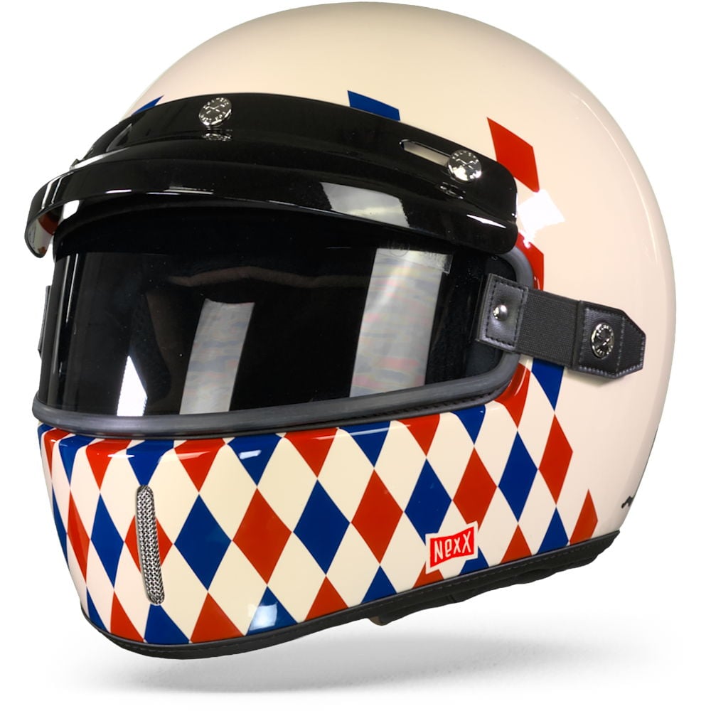 Image of Nexx XG100 Checkmate Classic Cream Full Face Helmet Size 2XL ID 5600427095730