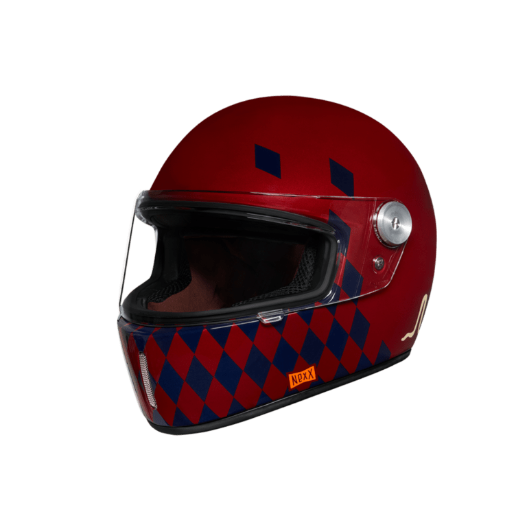 Image of Nexx XG100R Checkmate Burgundy Full Face Helmet Size XL EN