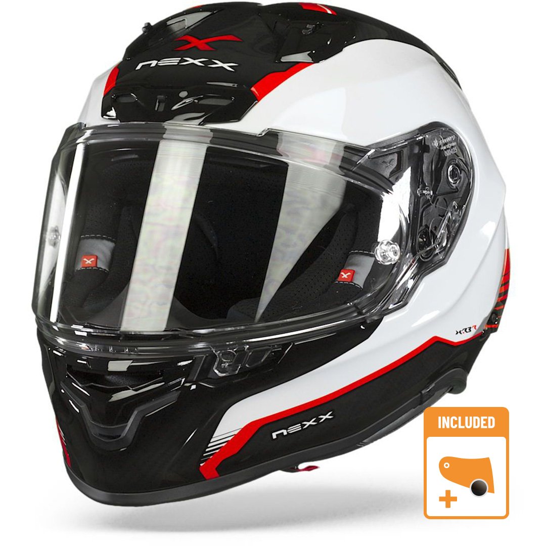 Image of Nexx XR3R Carbon Blanc Rouge Casque Intégral Taille 2XL