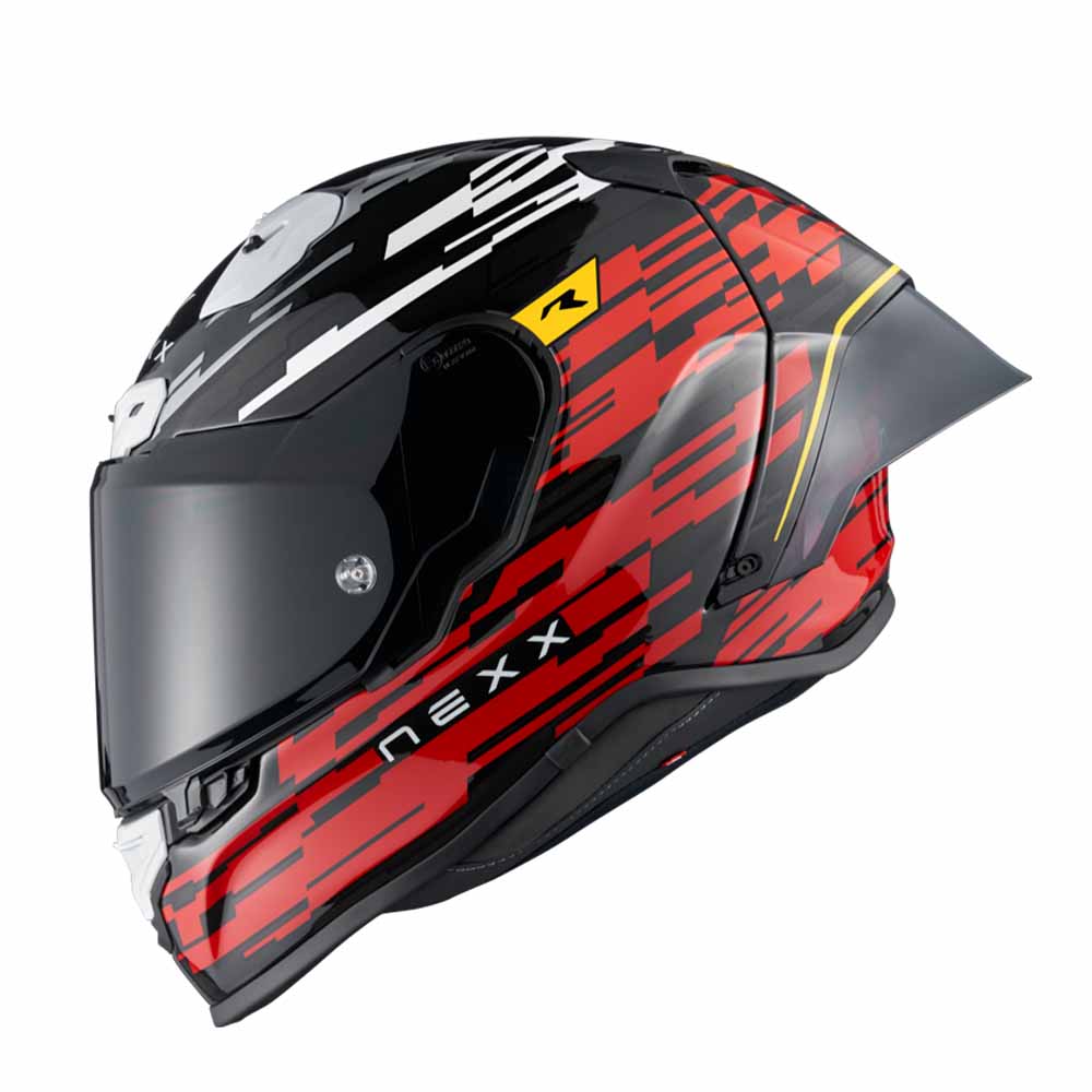 Image of Nexx XR3R Glitch Racer Red White Full Face Helmet Size L EN