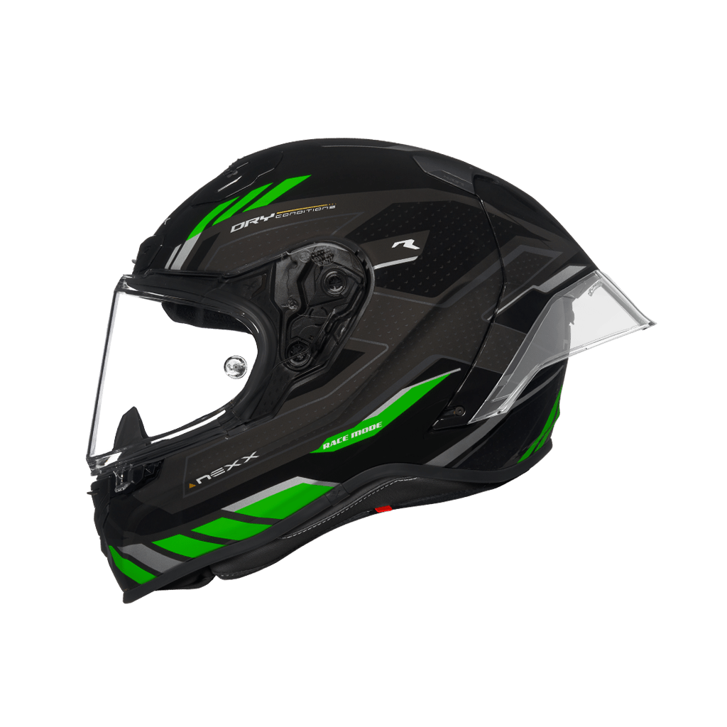 Image of Nexx XR3R Precision Black Green Full Face Helmet Size S EN