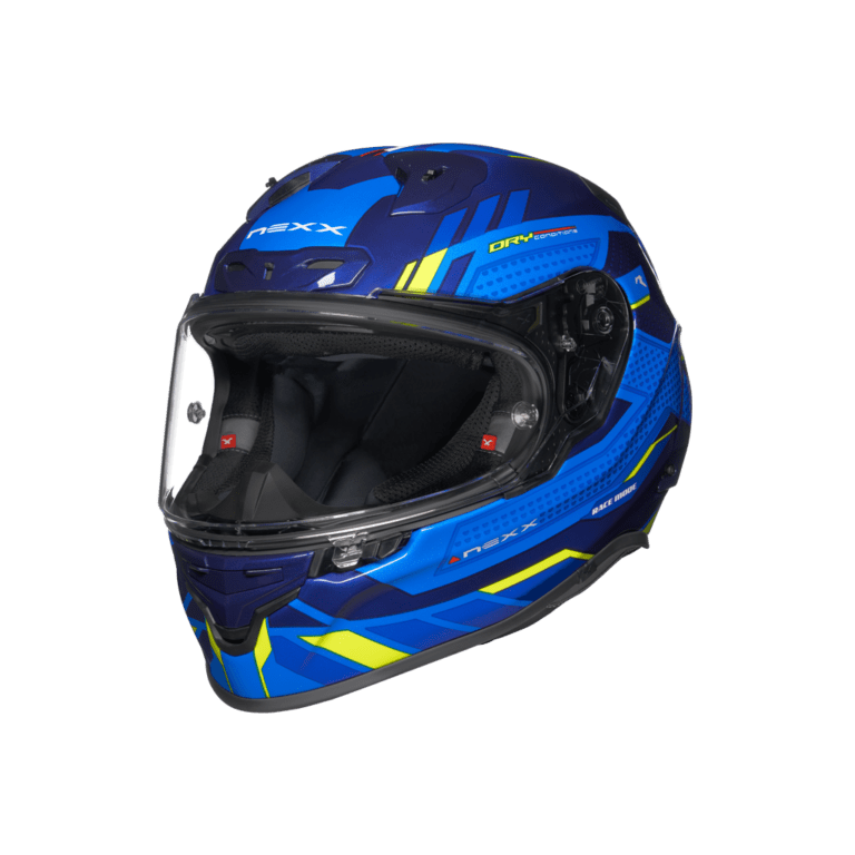 Image of Nexx XR3R Precision Blue Neon Full Face Helmet Size 2XL EN