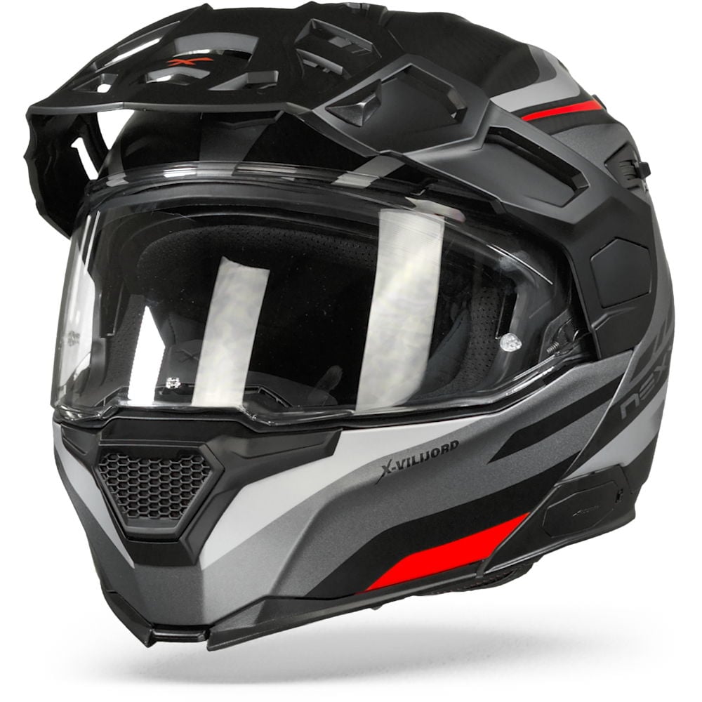 Image of Nexx XVilijord Hiker Grey Red Matt Modular Helmet Size S ID 5600427097260