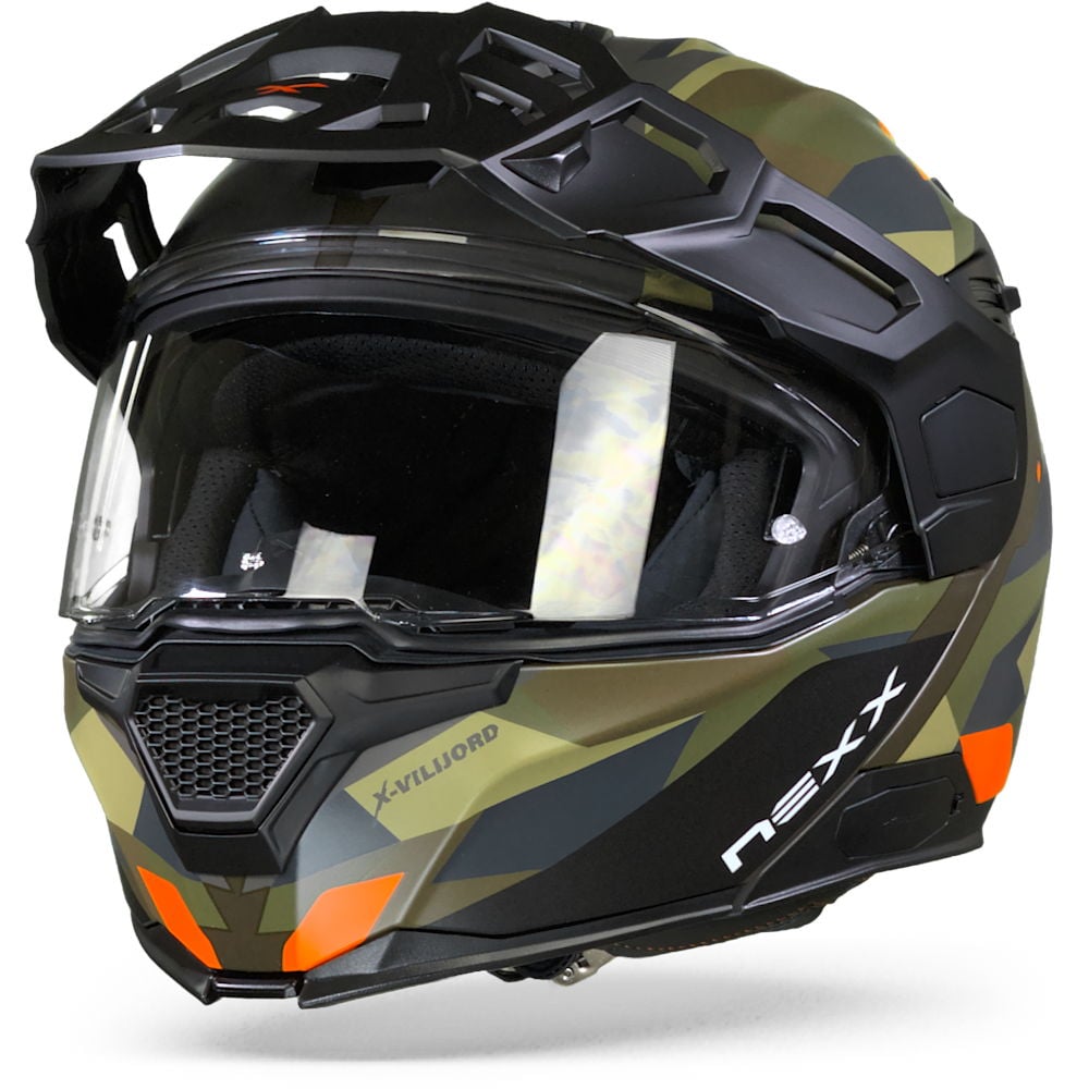 Image of Nexx XVilijord Taiga Green Orange Matt Modular Helmet Size XS EN