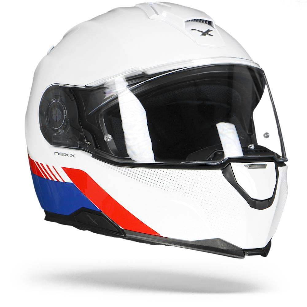 Image of Nexx XVilitur Latitude White Red Blue Modular Helmet Size S ID 5600427076036
