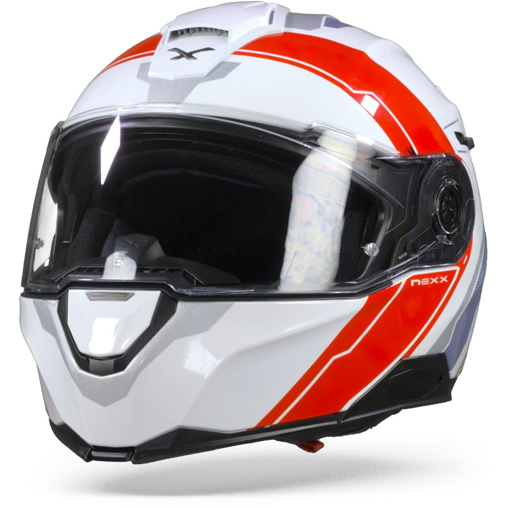 Image of Nexx XVilitur Meredian White Red Modular Helmet Size 2XL ID 5600427090308