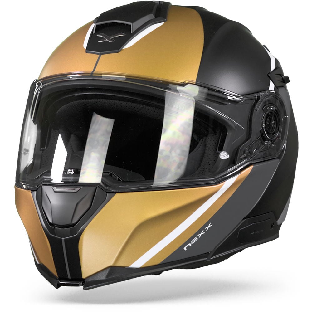 Image of Nexx XVilitur Stigen Black Gold Matt Modular Helmet Size L ID 5600427096645