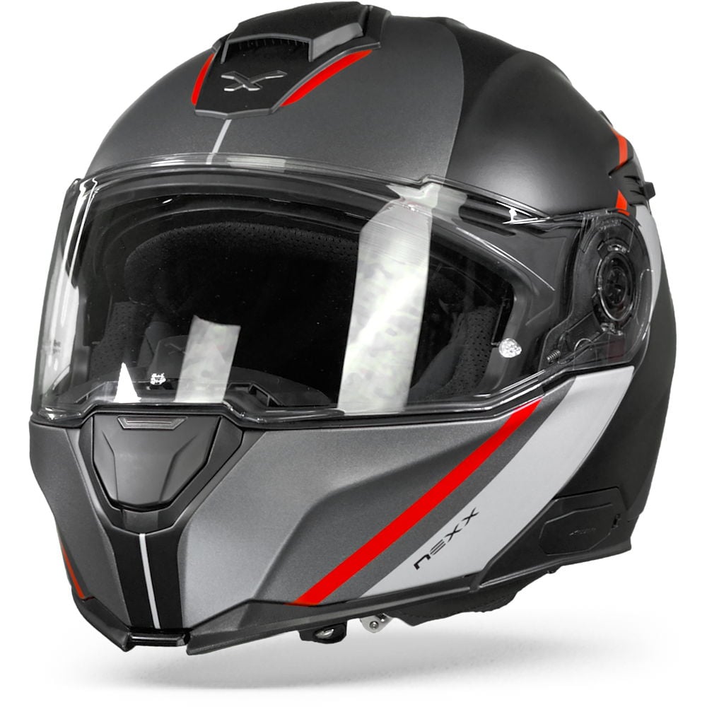 Image of Nexx XVilitur Stigen Black Red Matt Modular Helmet Size XL ID 5600427096577