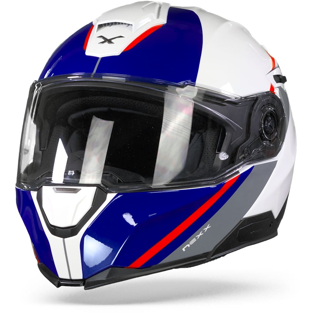 Image of Nexx XVilitur Stigen White Blue Modular Helmet Size L ID 5600427096720