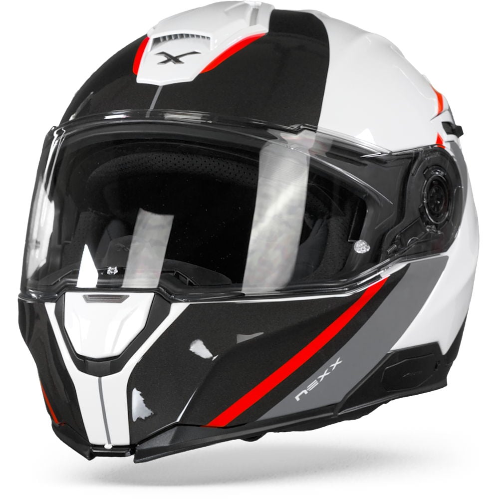 Image of Nexx XVilitur Stigen White Red Modular Helmet Size XS EN