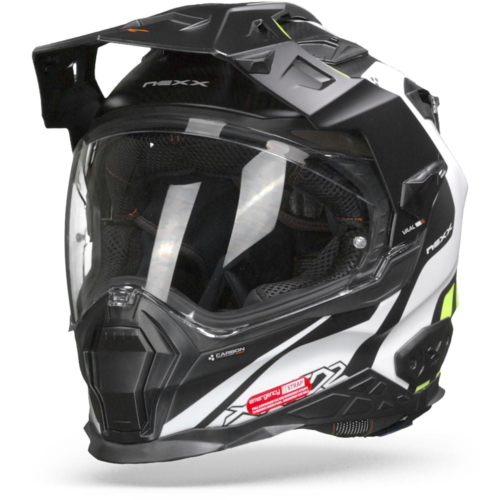 Image of Nexx XWED2 Carbon Vaal White Neon Matt Adventure Helmet Size S EN