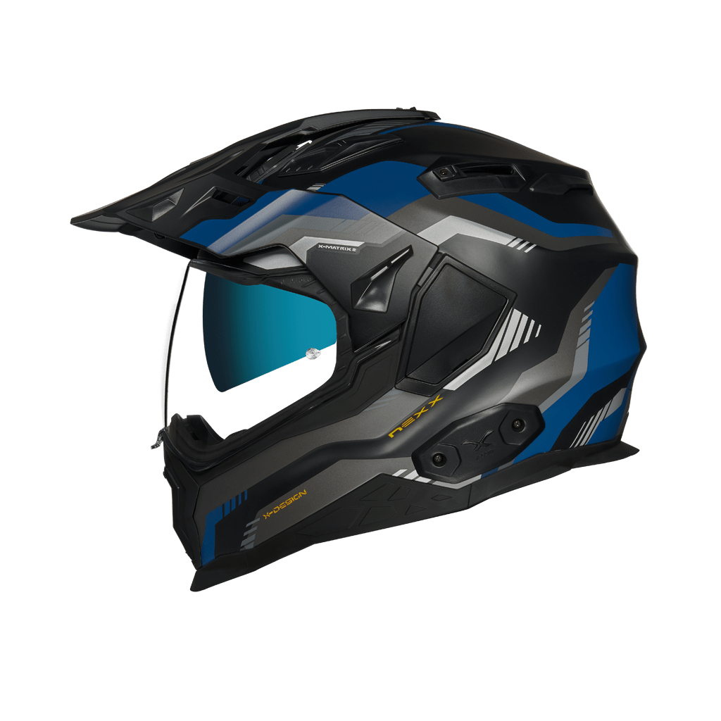 Image of Nexx XWed2 Columbus Blue Black Matt Adventure Helmet Size S ID 5600427106498