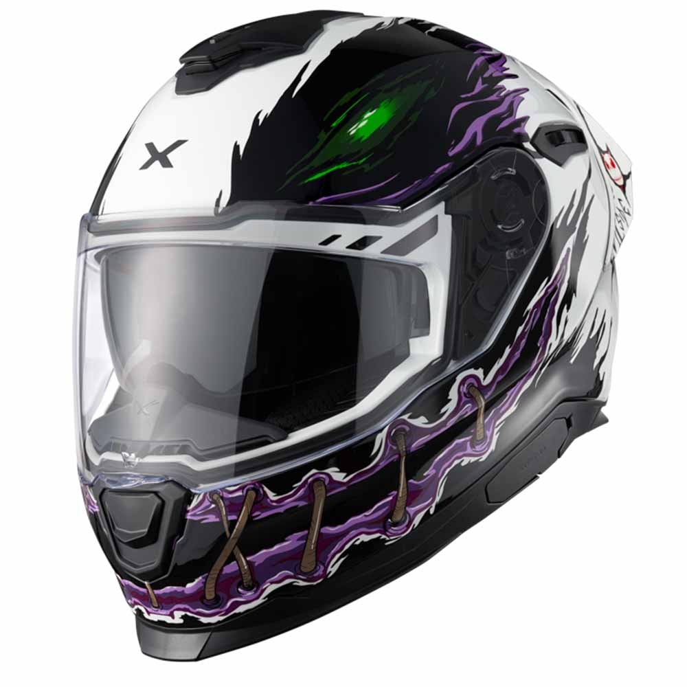 Image of Nexx Y100R Night Rider White Full Face Helmet Größe 2XL