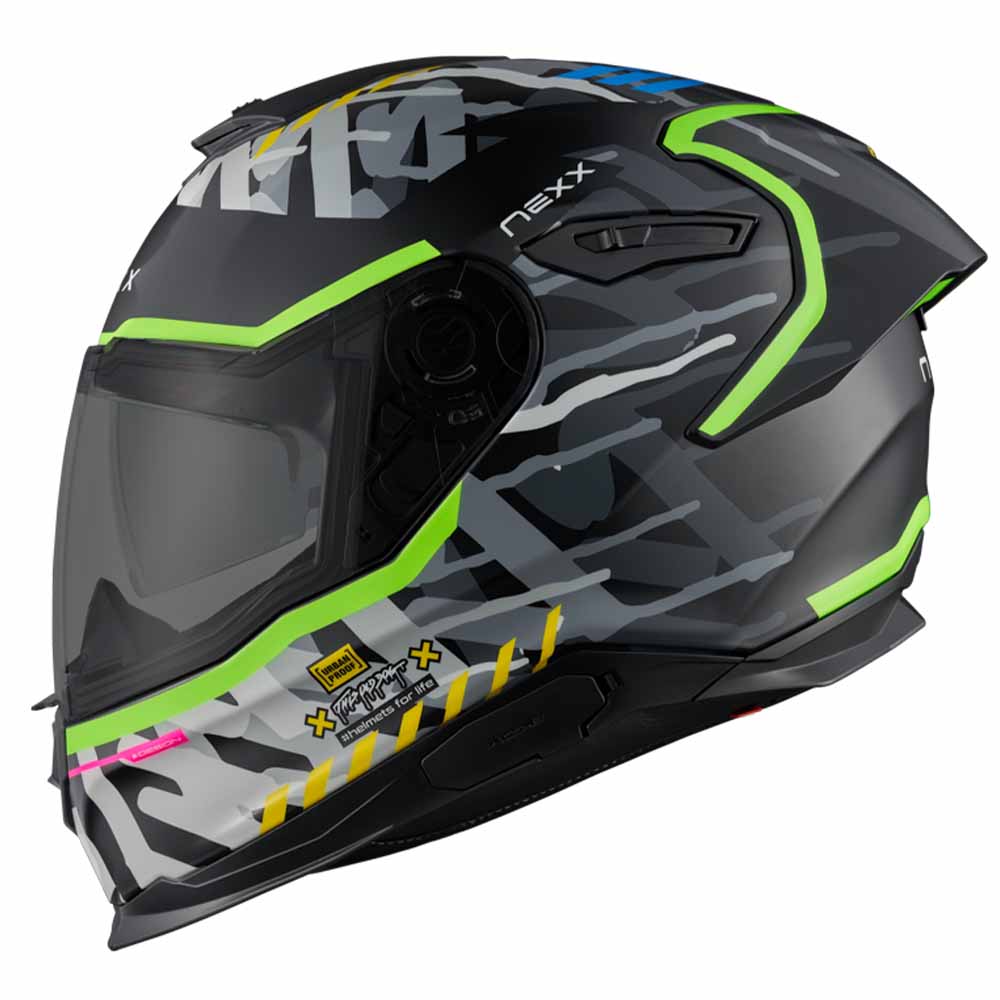 Image of Nexx Y100R Urbangram Black Matt Full Face Helmet Size XL ID 5600427114660