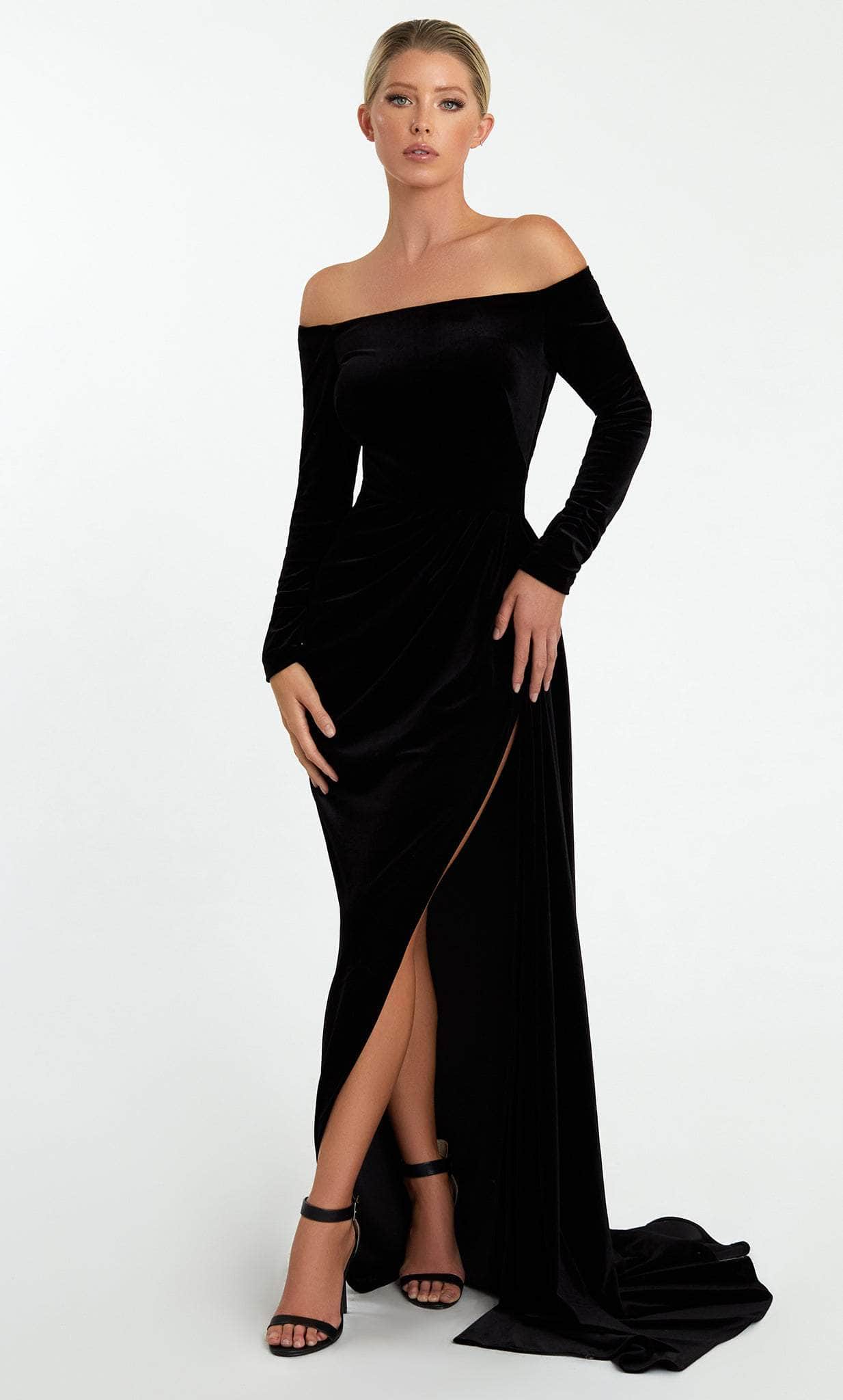 Image of Nicole Bakti 7042 - Velvet-Fabric Eleganza Gown