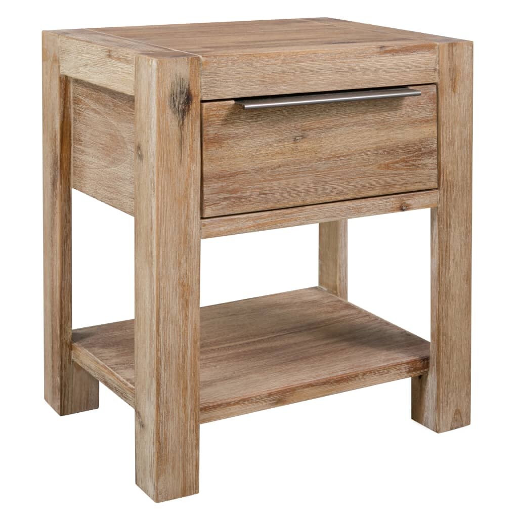 Image of Nightstand with Drawer 157"x118"x189" Solid Acacia Wood