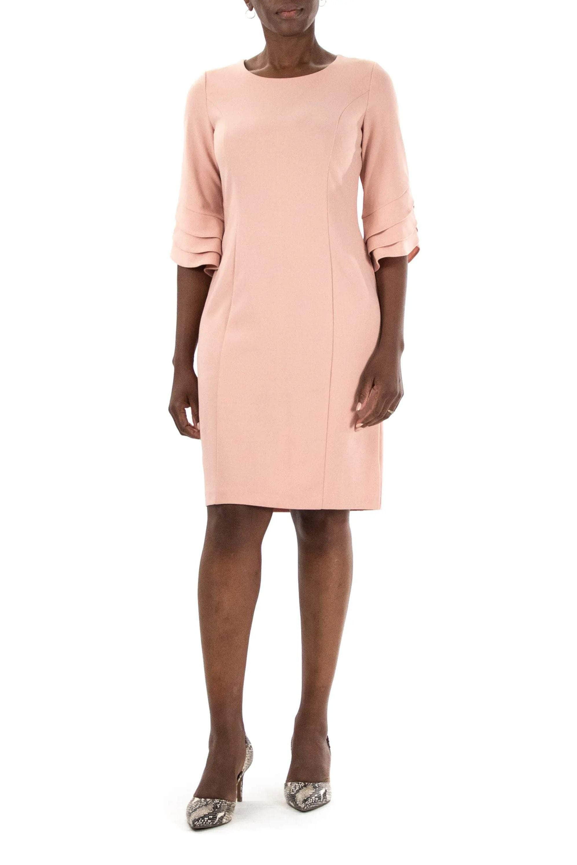 Image of Nina Leonard L1040A - Quarter Sleeve Sheath Dress