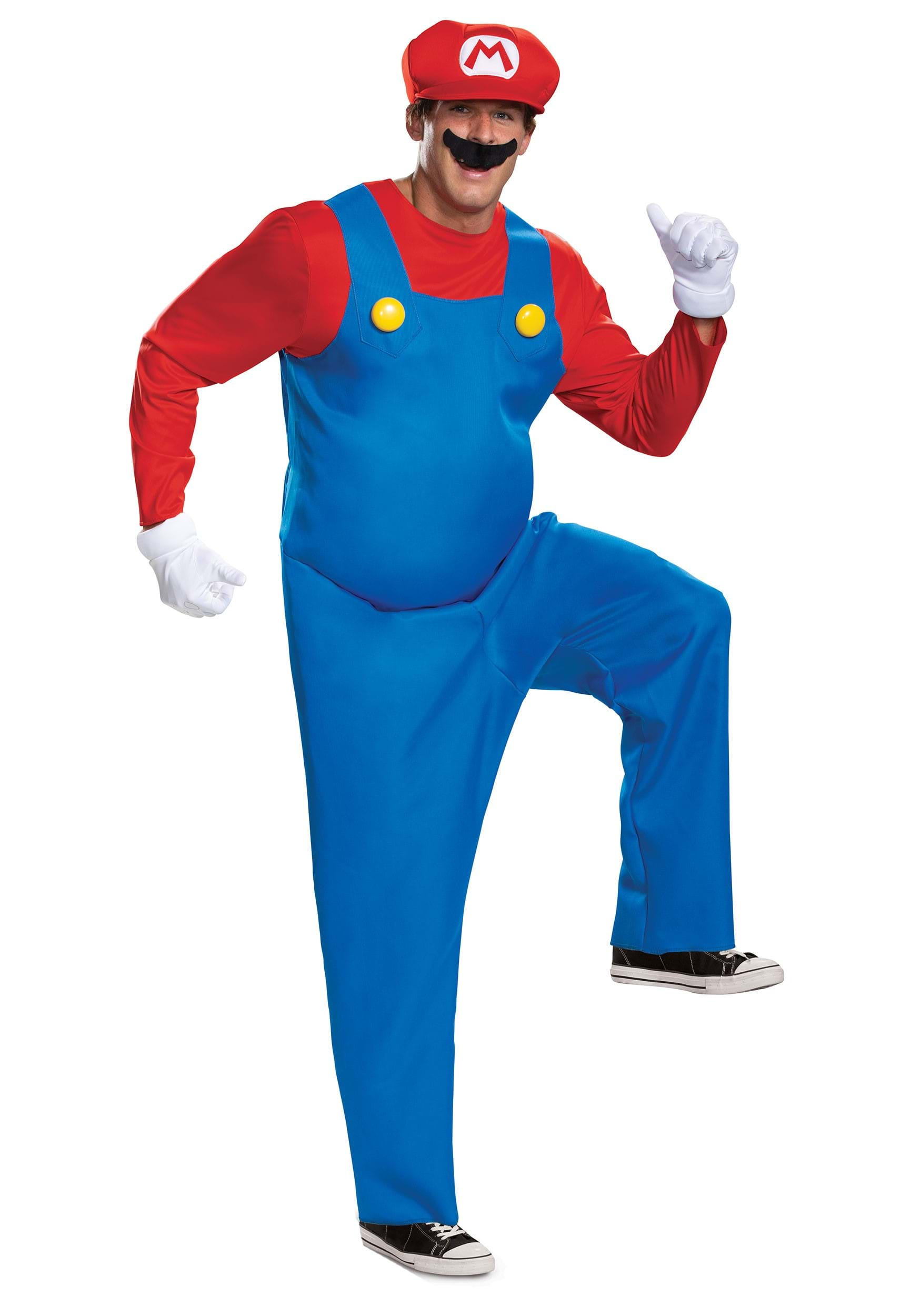 Image of Nintendo Super Mario Brothers Men's Mario Deluxe Costume ID DI10775-XXL