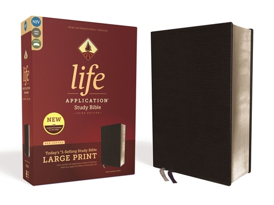 Image of Niv Life Application Study Bible Third Edition Large Print Bonded Leather Black Red Letter Edition