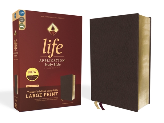 Image of Niv Life Application Study Bible Third Edition Large Print Bonded Leather Burgundy Red Letter Edition