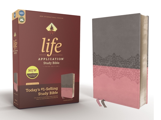 Image of Niv Life Application Study Bible Third Edition Leathersoft Gray/Pink Red Letter Edition