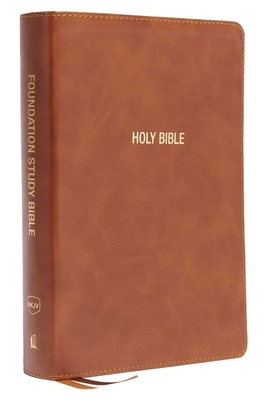 Image of Nkjv Foundation Study Bible Large Print Leathersoft Brown Red Letter Thumb Indexed Comfort Print: Holy Bible New King James Version