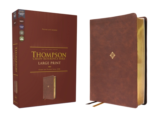 Image of Nkjv Thompson Chain-Reference Bible Large Print Leathersoft Brown Red Letter Comfort Print
