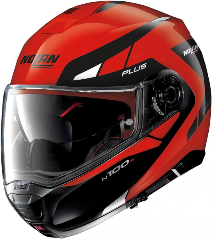 Image of Nolan N100-5 P Milestone 54 Corsa Red Modular Helmet Size XS EN