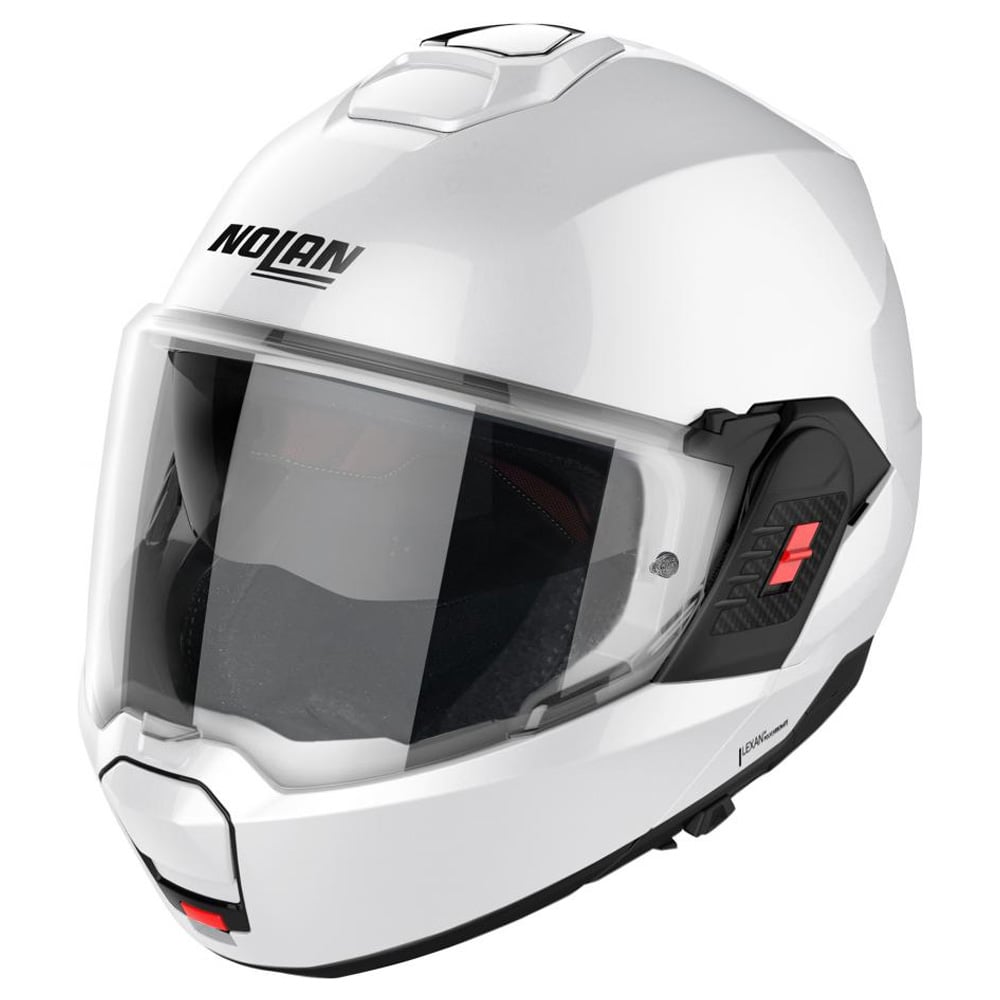 Image of Nolan N120-1 Classic N-COM 005 Metal White Modular Helmet Size M EN