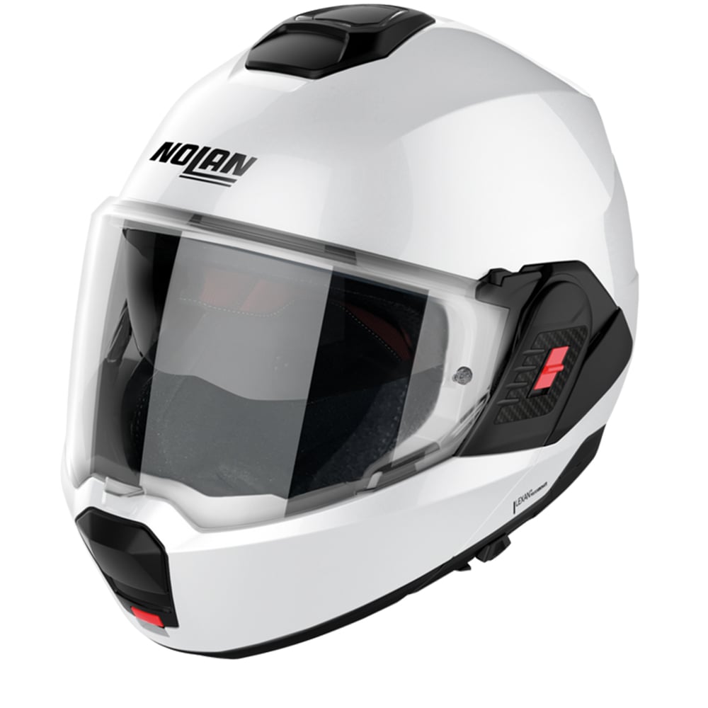 Image of Nolan N120-1 Special N-COM 015 Pure White Modular Helmet Size S ID 8054945015355
