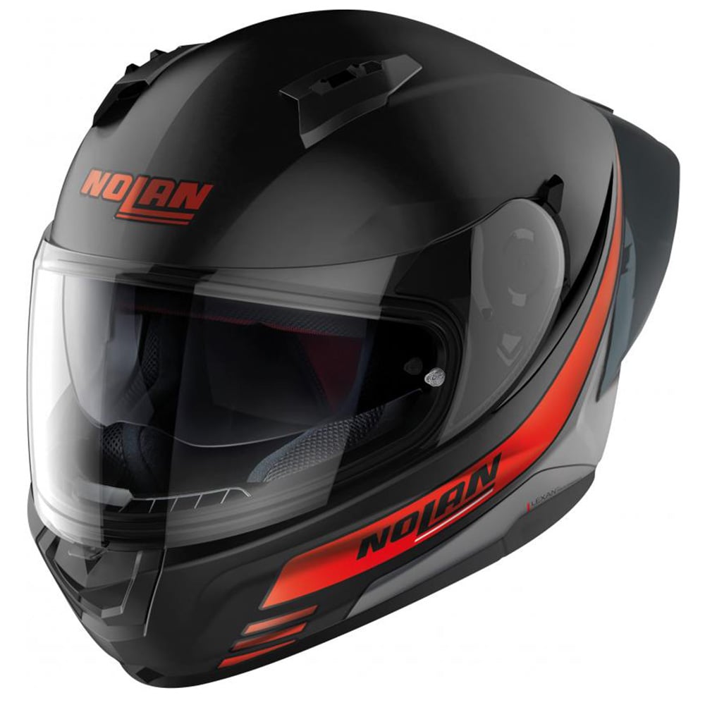 Image of Nolan N60-6 Sport Outset 021 Flat Black Red Full Face Helmet Size M ID 8054945034462