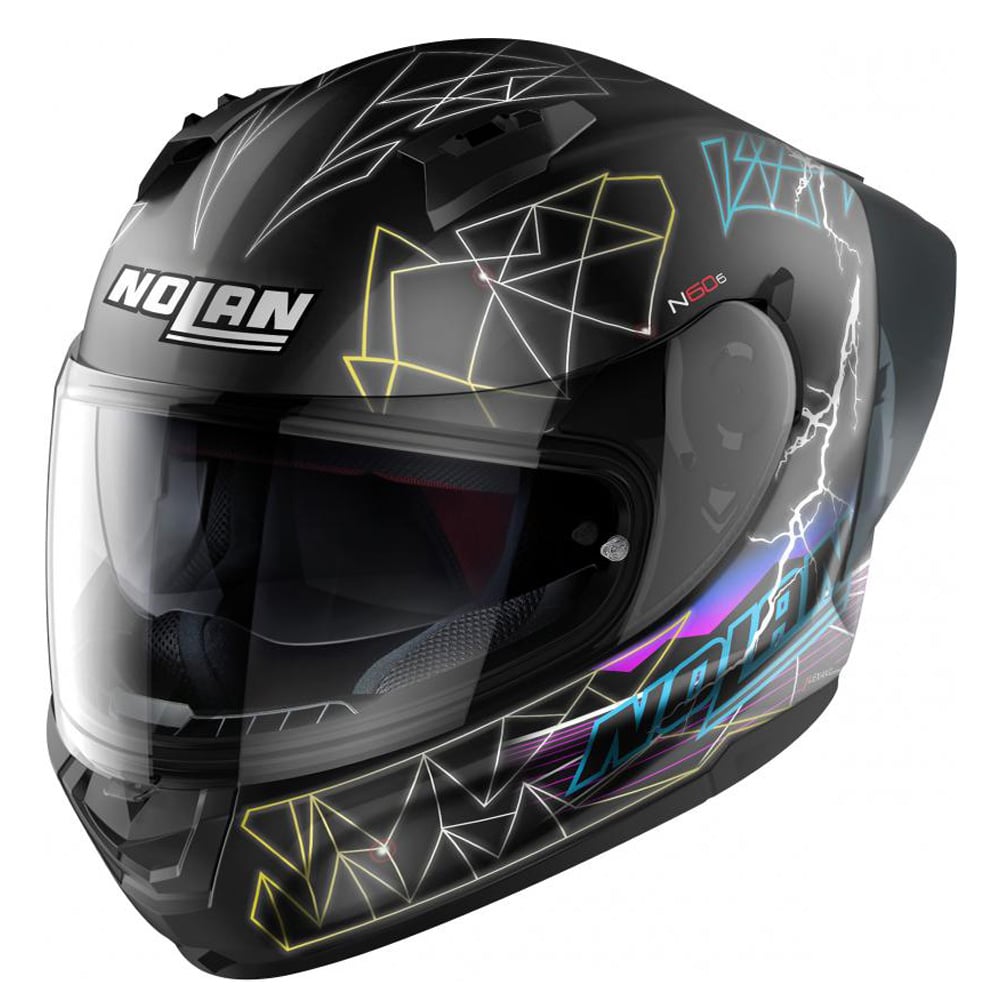 Image of Nolan N60-6 Sport Raindance 026 Flat Black Multicolor Full Face Helmet Size 2XL EN