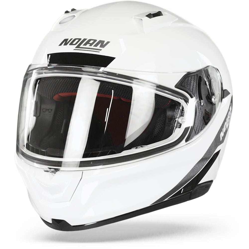 Image of Nolan N60-6 Staple 43 Metal White Full Face Helmet Size XS ID 8030635188547