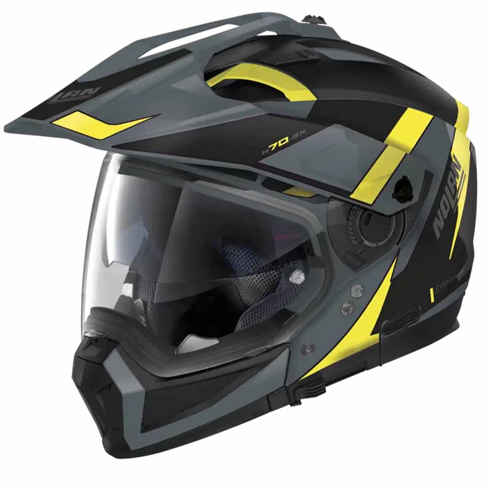 Image of Nolan N70-2 X 06 Skyfall N-C 058 Slate Grey Yellow Black Multi Helmet Size M ID 8054945024821
