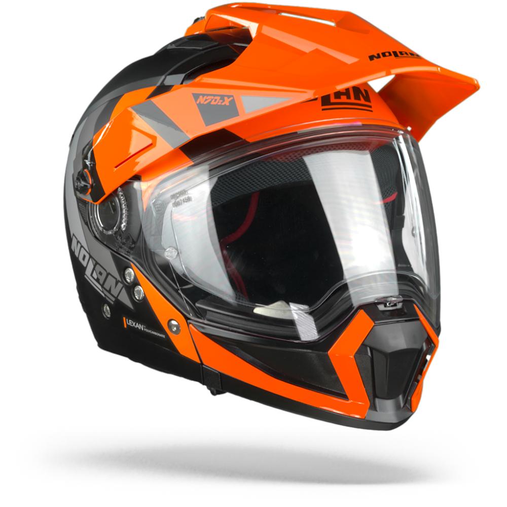 Image of Nolan N70-2 X Decurio 31 Flat Black Orange White Anthracite Multi Helmet Size XS ID 8030635650235