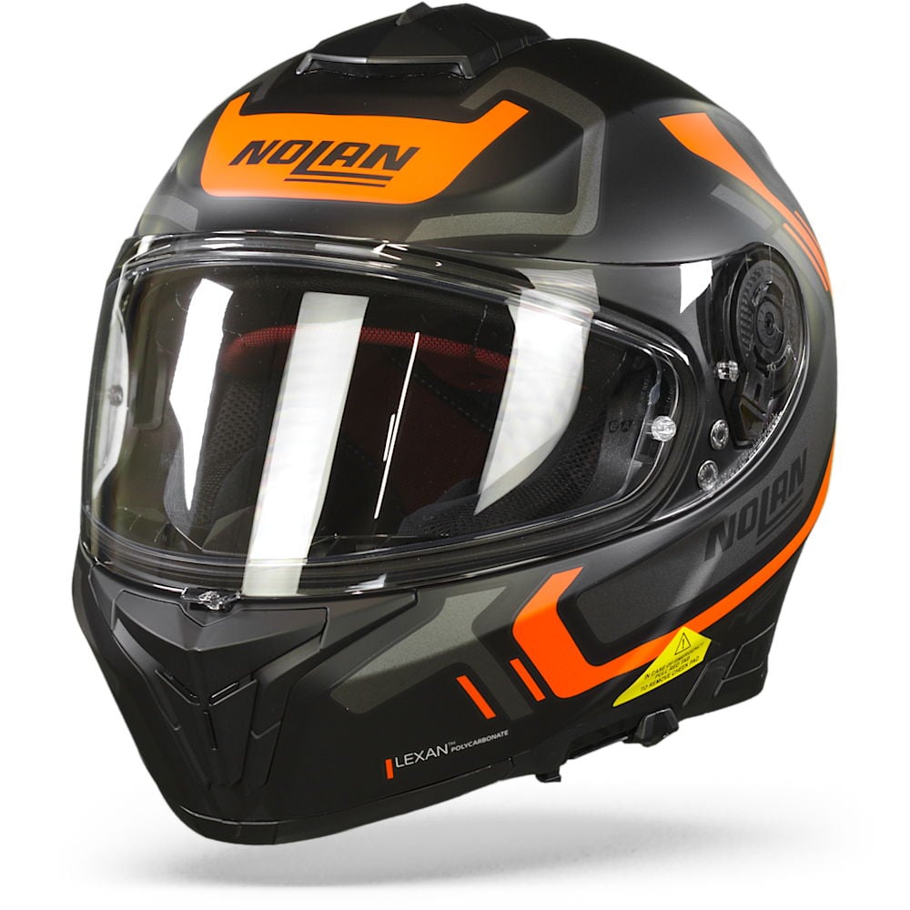 Image of Nolan N80-8 Ally N-Com 41 Flat Black Orange Full Face Helmet Talla 2XL