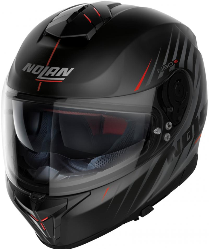 Image of Nolan N80-8 Kosmos 63 Flat Black Full Face Helmet Size 2XL ID 8030635233063