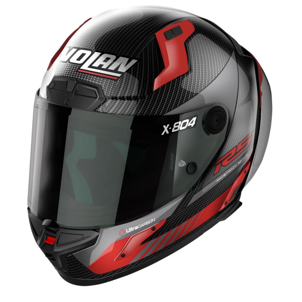 Image of Nolan X-804 RS Ultra Carbon Hot Lap 013 Red Full Face Helmet Size L ID 8054945040692