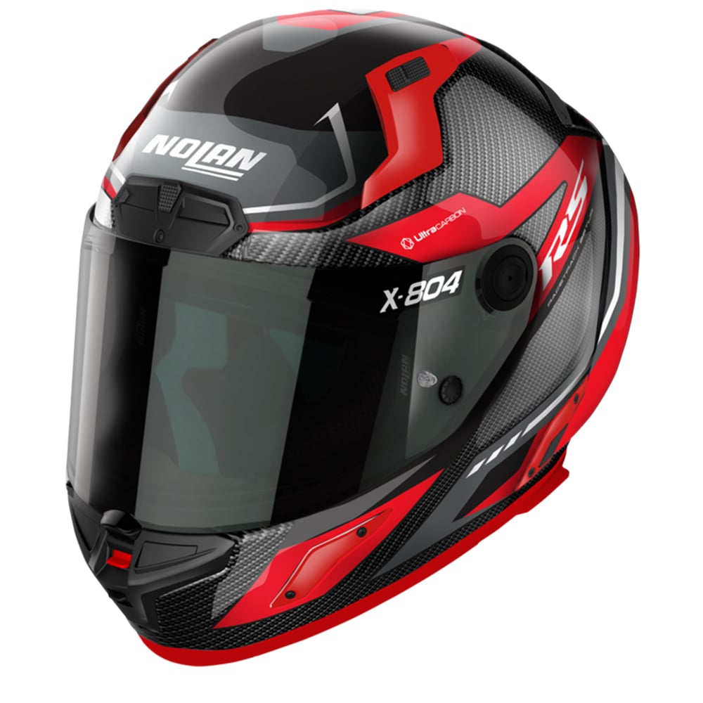 Image of Nolan X-804 RS Ultra Carbon Maven 015 Red Grey Full Face Helmet Size S ID 8054945040838